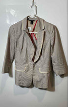Load image into Gallery viewer, White House Black Market Womens Brown Striped 3/4 Sleeve One Button Blazer Sz 0