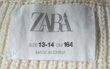 Load image into Gallery viewer, Zara Kids Beige Knitted Sleeveless 1/4 Zip Mock Neck Sweater Vest Size 13-14