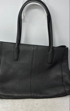 Load image into Gallery viewer, DKNY Womens Gray Pebbled Leather Studded Double Handle Zip Top Charm Tote Bag