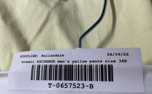 Load image into Gallery viewer, Armani Exchange Mens Yellow Flat Front Slim Fit Straight Leg Chino Pants Sz 34R