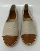 Load image into Gallery viewer, Authentic Tory Burch Womens Beige Brown Flat Espadrille Shoes Size 7M Worn