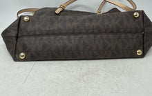 Load image into Gallery viewer, Michael Kors Womens Jet Set Brown Signature Print Leather Double Handle Tote Bag