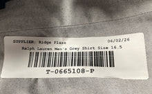 Load image into Gallery viewer, Ralph Lauren Mens Gray Cotton Long Sleeve Yarmouth Collared Dress Shirt Sz 16.5