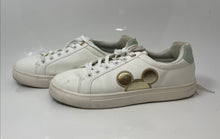 Load image into Gallery viewer, Disney Womens White Gold Leather Lace-Up Mickey Mouse Sneaker Shoes Size 10