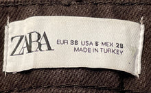 Load image into Gallery viewer, Zara Womens Brown Cotton Dark Wash 5-Pocket Design Wide-Leg Jeans Size 6