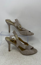 Load image into Gallery viewer, Michael Kors Womens Becky Silver-Tone Glitter Stiletto Slingback Heels Size 8.5M