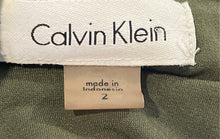 Load image into Gallery viewer, Calvin Klein Womens Green Long Sleeve Collared V-Neck Wrap Dress Size 2