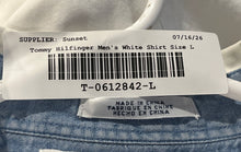 Load image into Gallery viewer, Tommy Hilfiger Mens White Cotton Long Sleeve Frayed Edge Button-Up Shirt Size L