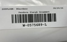 Load image into Gallery viewer, Pandora Holiday Seasonal Ceramic Ribbon Decorative Collectible Sleigh Ornament