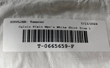Load image into Gallery viewer, Calvin Klein Mens White Cotton Long Sleeve Collared Button-Up Shirt Size Large