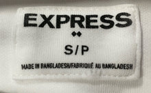 Load image into Gallery viewer, Express Womens White Logo Tape Running Down Each Sleeve Pullover Hoodie Size S/P