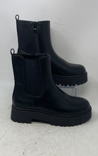 Load image into Gallery viewer, Burudani Womens Black Leather Pull-On Platform Ankle Chelsea Boots Size 9