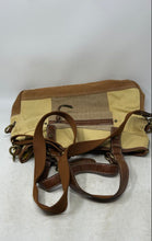 Load image into Gallery viewer, Fossil Womens Brown Beige Yellow Double Handle Outer Pockets Lined Tote Handbag