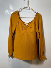 Load image into Gallery viewer, Michael Kors Womens Marigold Color Long Sleeve V-Neck Pullover Blouse Top Size M