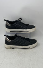 Load image into Gallery viewer, Primark Womens Black Silver Leather Low Top Lace-Up Sneakers Shoes Size 8