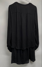 Load image into Gallery viewer, BCBGMAXAZRIA Womens Black Long Sleeve Henley Tie Neck Mini Dress Size M With Tag