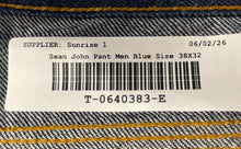 Load image into Gallery viewer, Sean John Mens Mercer Blue Denim Button Front Slim Fit Straight Leg Jeans 38X32