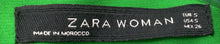 Load image into Gallery viewer, Zara Womens Green Sleeveless Knee-Length Slit Back-Zip Sheath Dress Size Small