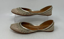 Load image into Gallery viewer, Stylo Womens Beige Embellished Beads Pearl Slip-On Ballet Flats Shoes Size 8