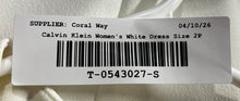 Load image into Gallery viewer, Calvin Klein Womens White Sleeveless Crew Neck Back Zipper Sheath Dress Size 2P