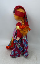 Load image into Gallery viewer, Red Headscarf Green Eyes Fashion Doll Collectible With A Colorful Floral Dress