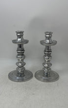 Load image into Gallery viewer, Set Of 2 Pcs Silver-Tone Sculpted Stem Design Decorative Candlestick Holders