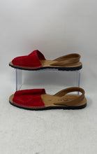 Load image into Gallery viewer, Menorquina Womens Red Leather Flat Heel Slip-On Slingback Sandals Size EUR 39