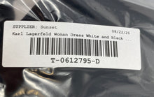 Load image into Gallery viewer, Karl Lagerfeld Womens White & Black Colorblock Short Sleeve A-Line Dress Size M