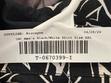 Load image into Gallery viewer, INC International Concepts Mens Black White Leaf Print Button-Up Shirt Size XXL