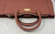 Load image into Gallery viewer, Michael Kors Womens Pink Saffiano Leather Double Handle Magnetic Satchel Bag