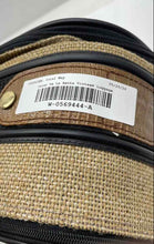 Load image into Gallery viewer, Vintage Oscar De La Renta Tan Black Tweed Extra Compartments Suitcase Luggage