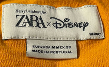 Load image into Gallery viewer, Zara X Disney Womens Dark Marigold Yellow Short Sleeve Pullover T-Shirt Size M