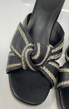 Load image into Gallery viewer, Antonio Melani Womens Black Slip-On Block Platform Sandals Size 9.5M