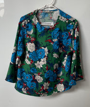 Load image into Gallery viewer, Zara Basic Womens Multicolor Floral Bell Sleeve Blouse Top Size Small