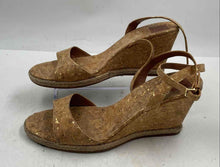 Load image into Gallery viewer, Authentic Tory Burch Womens Light Brown Wedge Espadrille Sandals Sz 9.5M Damaged