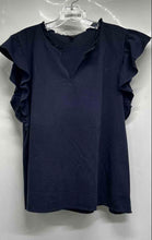 Load image into Gallery viewer, Ann Taylor Womens Navy Blue Layered Ruffled Short Sleeve Blouse Top Size XLP
