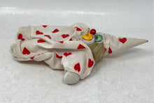 Load image into Gallery viewer, Vintage Hand-Painted Ceramic Clown Play Doll With White Red Hearts Costume