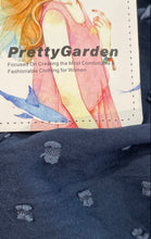 Load image into Gallery viewer, Pretty Garden Womens Blue Swiss Dot Long Sleeve Pleated A-Line Dress Sz L w/ Tag