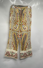 Load image into Gallery viewer, Zara Womens Multicolor Paisley Flat Front Flared Leg Dress Pants Size XS