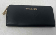 Load image into Gallery viewer, Michael Kors Womens Black Credit Card Slots Zip-Around Wallet