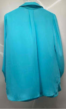 Load image into Gallery viewer, Michael Kors Womens Blue Long Sleeve Collared Half Zip Popover Blouse Top Size M