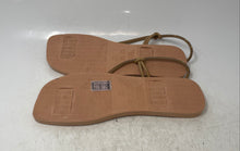 Load image into Gallery viewer, Milano Womens Beige Glitter Rhinestone Adjustable Slip-On Flat Sandals Size 9
