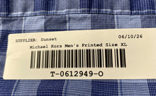 Load image into Gallery viewer, Michael Kors Mens Blue Plaid Long Sleeve Stretch Slim Fit Dress Shirt Size XL