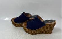 Load image into Gallery viewer, Californians Womens Martha Blue Wedge Heel Slip-On Espadrille Sandals Size 39