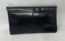 Load image into Gallery viewer, Erik Womens Black Leather Inner Pocket Envelope Shoulder Strap Clutch Bag