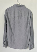Load image into Gallery viewer, Zara Mens Blue White Check Cotton Long Sleeve Collared Button-Up Shirt Size M