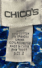 Load image into Gallery viewer, Chico's Womens Blue Long Sleeve Collared Pockets Button Front Jacket Size 2