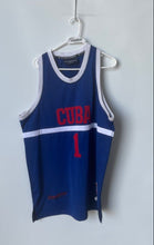 Load image into Gallery viewer, Taylor & Madison Mens Blue Red Custom Cuba National Team Basketball Jersey Sz 50