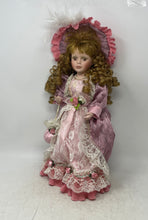 Load image into Gallery viewer, Vintage Collection Curly Blonde Hair And Brown Eyes Victorian Porcelain Doll
