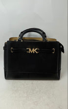 Load image into Gallery viewer, Michael Kors Womens Reed Black Inner Pockets Double Handle Satchel Bag